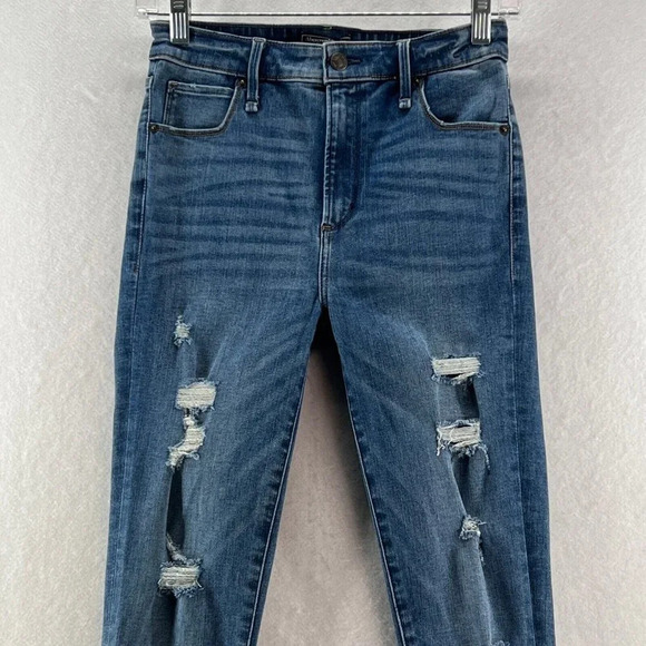 Abercrombie & Fitch Jeans Women Sz 25/0s Simone High Rise Skinny Denim Blue - Picture 2 of 10